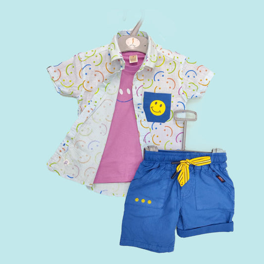 3PC SMILEY SET (BLUE)