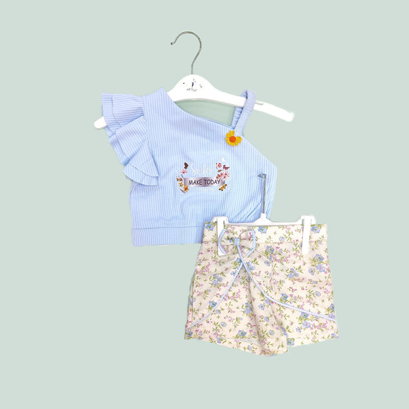 SKY BLUE SHORTS SET